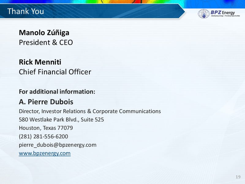 ENERCOM THE OIL & GAS CONFERENCE – Bpz Resources, Inc. – slide 18