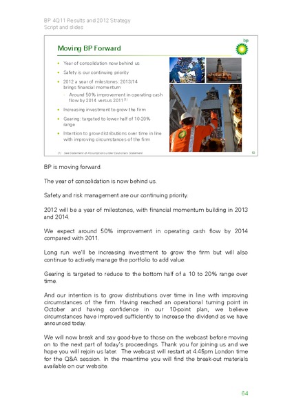 2011 Results and Strategy Presentation – Bp Energy Partners Lp – slide 63