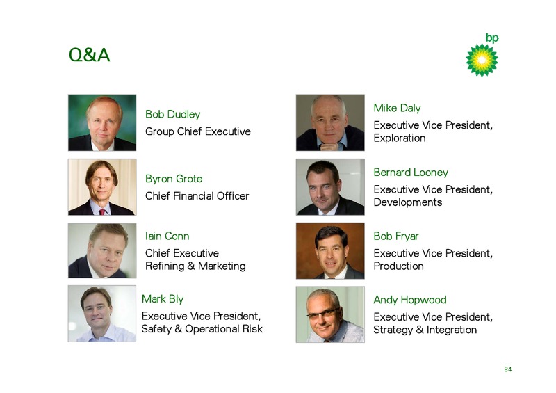 Q4 2010 RESULTS AND INVESTOR UPDATE – BP Plc – slide 83