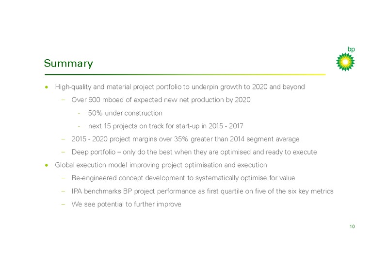 PROJECTS – BP Plc – slide 10