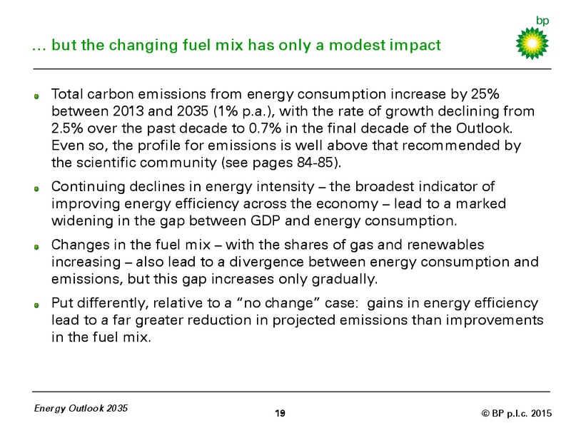 BP ENERGY OUTLOOK 2035 – BP Plc – slide 18