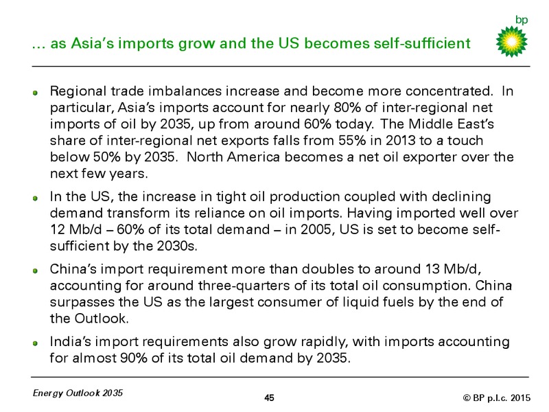 BP ENERGY OUTLOOK 2035 – BP Plc – slide 44