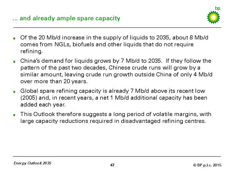 BP ENERGY OUTLOOK 2035 – BP Plc – slide 46