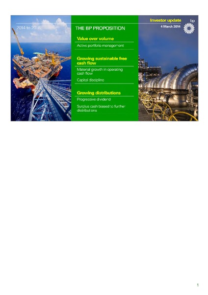 INVESTOR UPDATE – BP Plc – slide 1