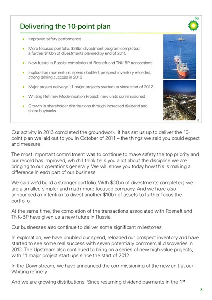 INVESTOR UPDATE – BP Plc – slide 10