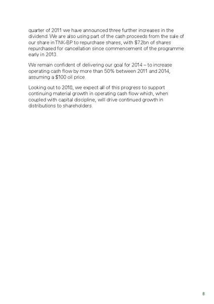 INVESTOR UPDATE – BP Plc – slide 11