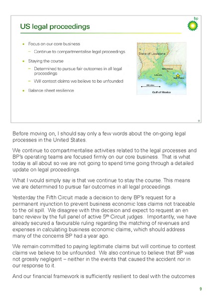 INVESTOR UPDATE – BP Plc – slide 12