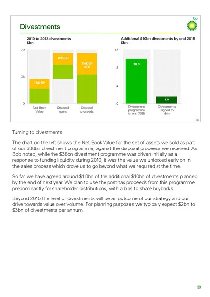 INVESTOR UPDATE – BP Plc – slide 38