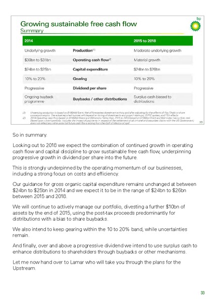 INVESTOR UPDATE – BP Plc – slide 42