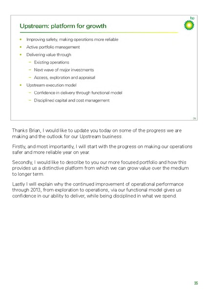 INVESTOR UPDATE – BP Plc – slide 44