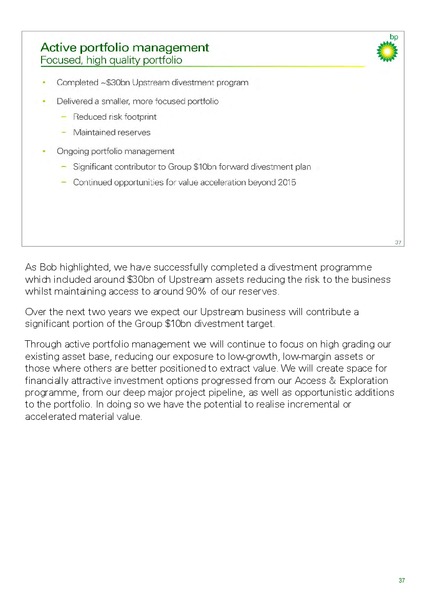 INVESTOR UPDATE – BP Plc – slide 47