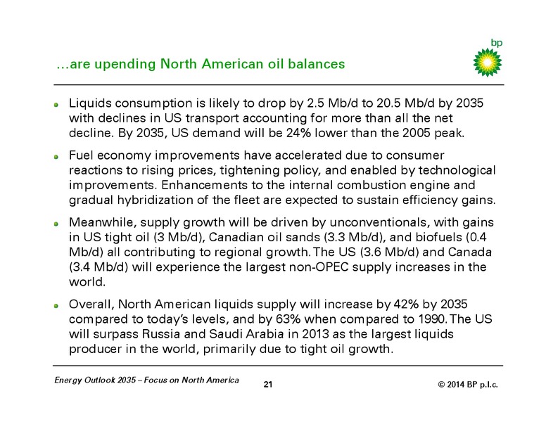 BP ENERGY OUTLOOK 2035 – BP Plc – slide 19