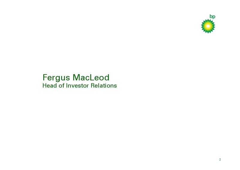 Q1 2011 RESULTS PRESENTATION – BP Plc – slide 2