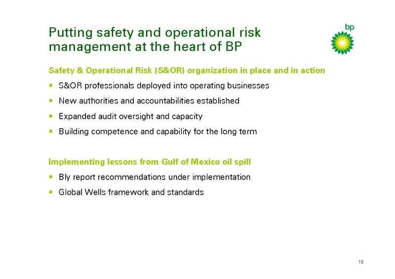 Q2 2011 RESULTS PRESENTATION – BP Plc – slide 17