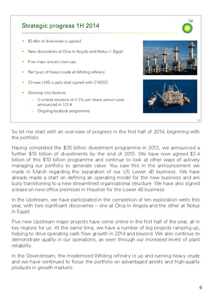 Q2 2014 RESULTS PRESENTATION – BP Plc – slide 5