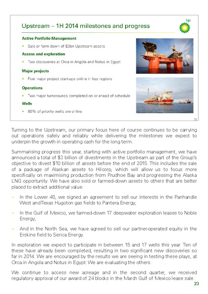 Q2 2014 RESULTS PRESENTATION – BP Plc – slide 24