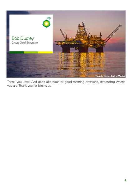 Q2 2013 RESULTS PRESENTATION – BP Plc – slide 3