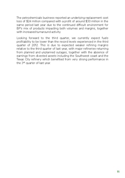 Q2 2013 RESULTS PRESENTATION – BP Plc – slide 13