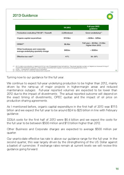 Q2 2013 RESULTS PRESENTATION – BP Plc – slide 18
