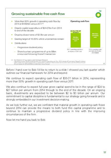 Q2 2013 RESULTS PRESENTATION – BP Plc – slide 19