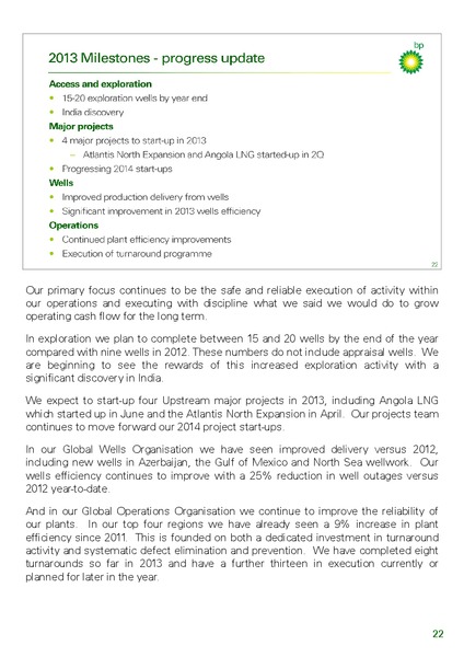 Q2 2013 RESULTS PRESENTATION – BP Plc – slide 26