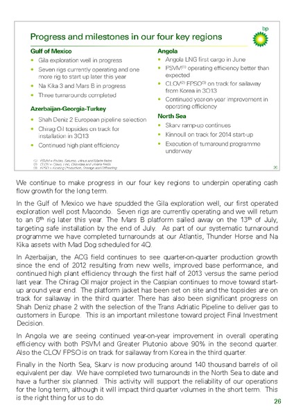 Q2 2013 RESULTS PRESENTATION – BP Plc – slide 30