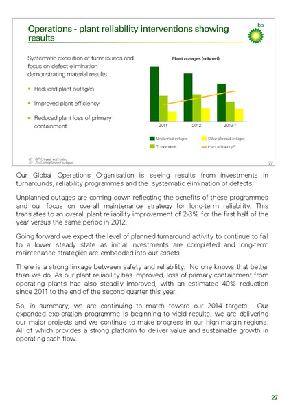 Q2 2013 RESULTS PRESENTATION – BP Plc – slide 31