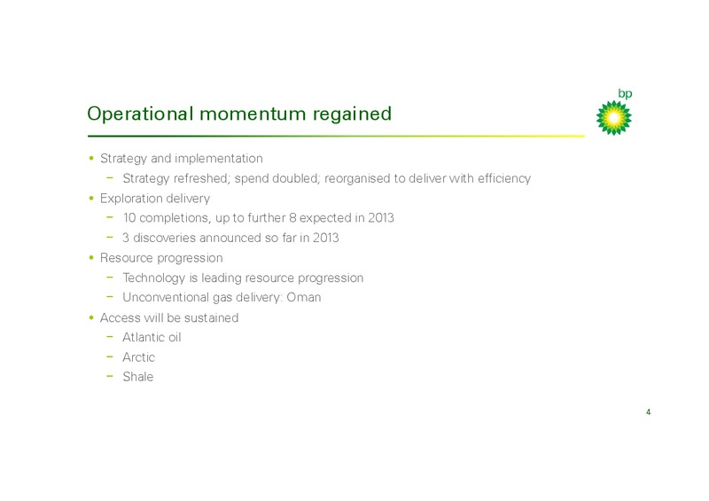 BP EXPLORATION REVIEW – BP Plc – slide 3