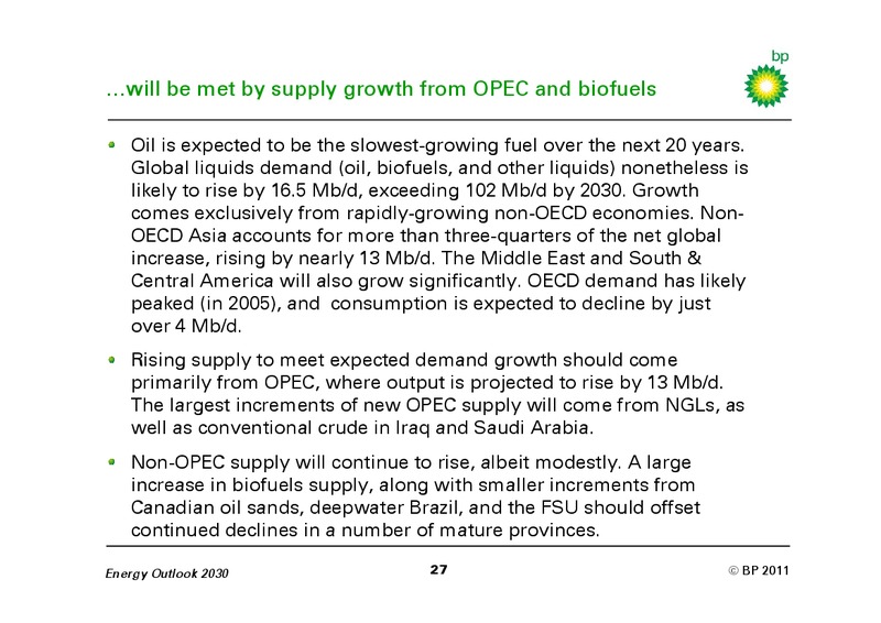 JANUARY 2011 INVESTOR PRESENTATION – BP Plc – slide 26