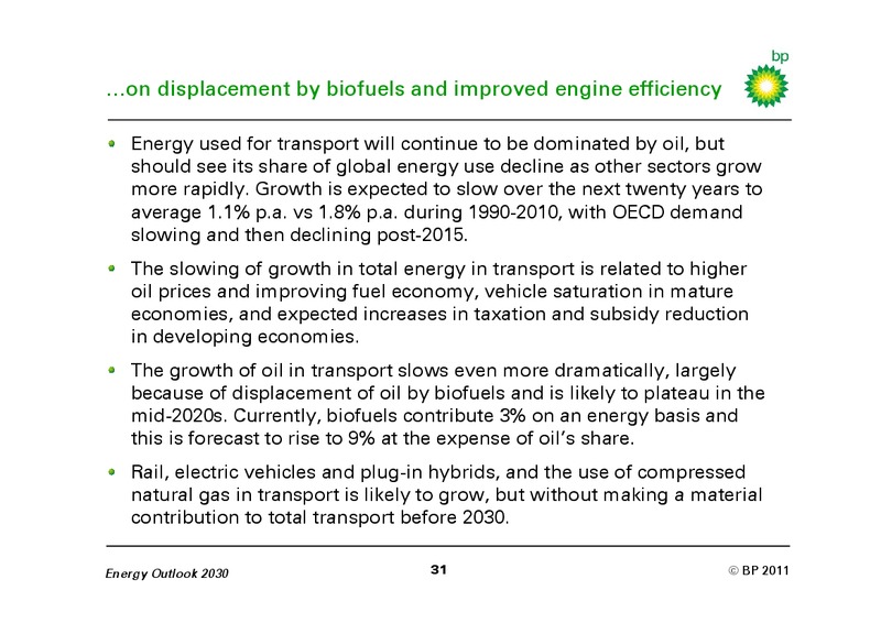 JANUARY 2011 INVESTOR PRESENTATION – BP Plc – slide 30
