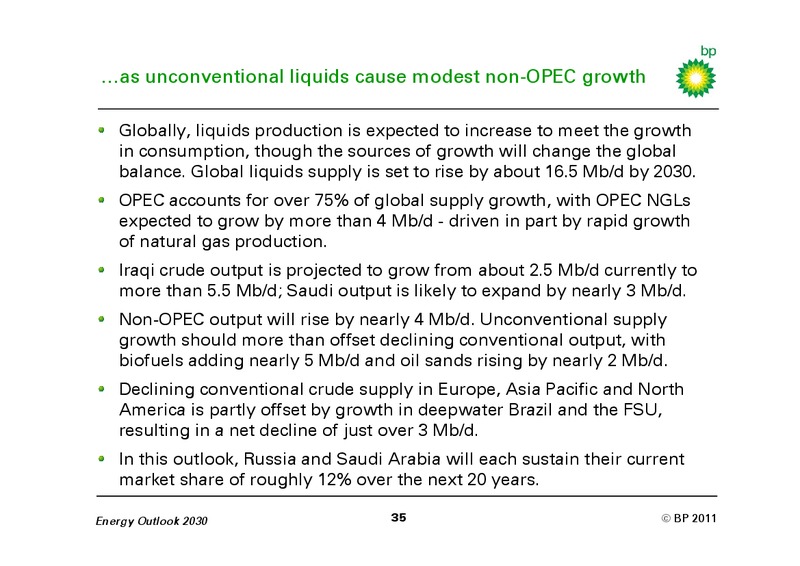 JANUARY 2011 INVESTOR PRESENTATION – BP Plc – slide 34