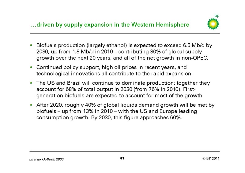 JANUARY 2011 INVESTOR PRESENTATION – BP Plc – slide 40