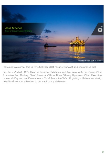 FY 2014 Results – BP Plc – slide 2