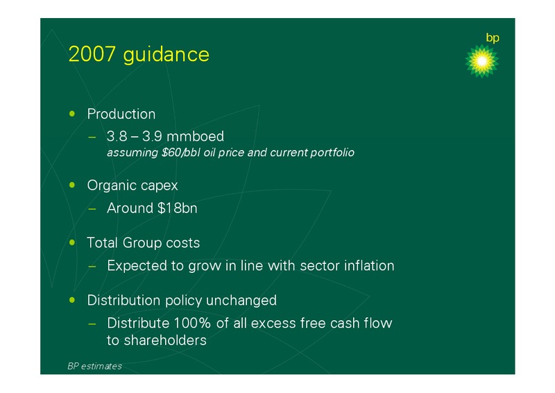 2006 FULL YEAR RESULTS – BP Plc – slide 68
