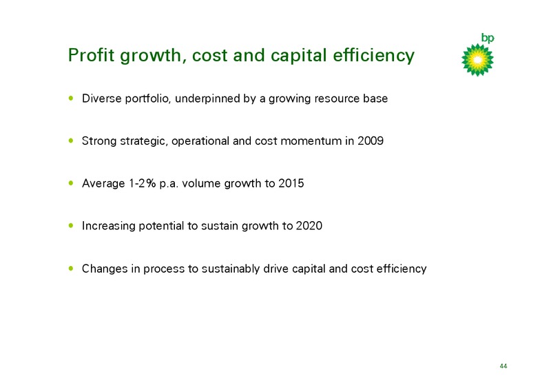MARCH 2010 INVESTOR PRESENTATION – BP Plc – slide 43
