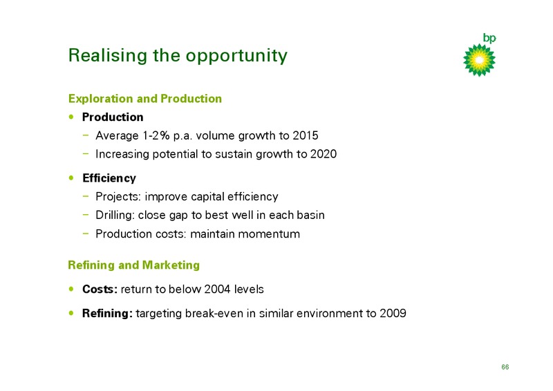 MARCH 2010 INVESTOR PRESENTATION – BP Plc – slide 65