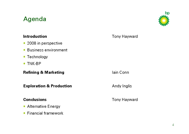 MARCH 2009 INVESTOR PRESENTATION – BP Plc – slide 3