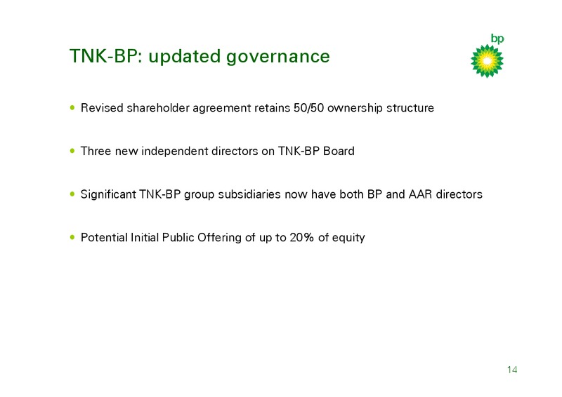 MARCH 2009 INVESTOR PRESENTATION – BP Plc – slide 13