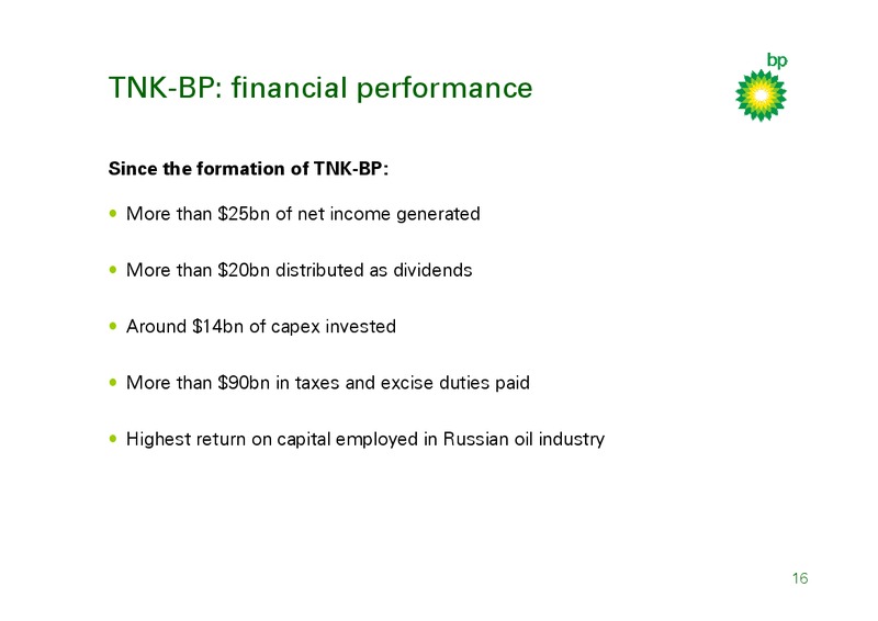 MARCH 2009 INVESTOR PRESENTATION – BP Plc – slide 15