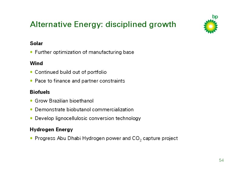 MARCH 2009 INVESTOR PRESENTATION – BP Plc – slide 53