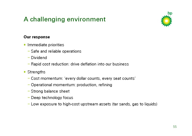 MARCH 2009 INVESTOR PRESENTATION – BP Plc – slide 54