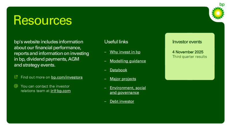 2Q 2025 Financial Results – BP Plc – slide 44