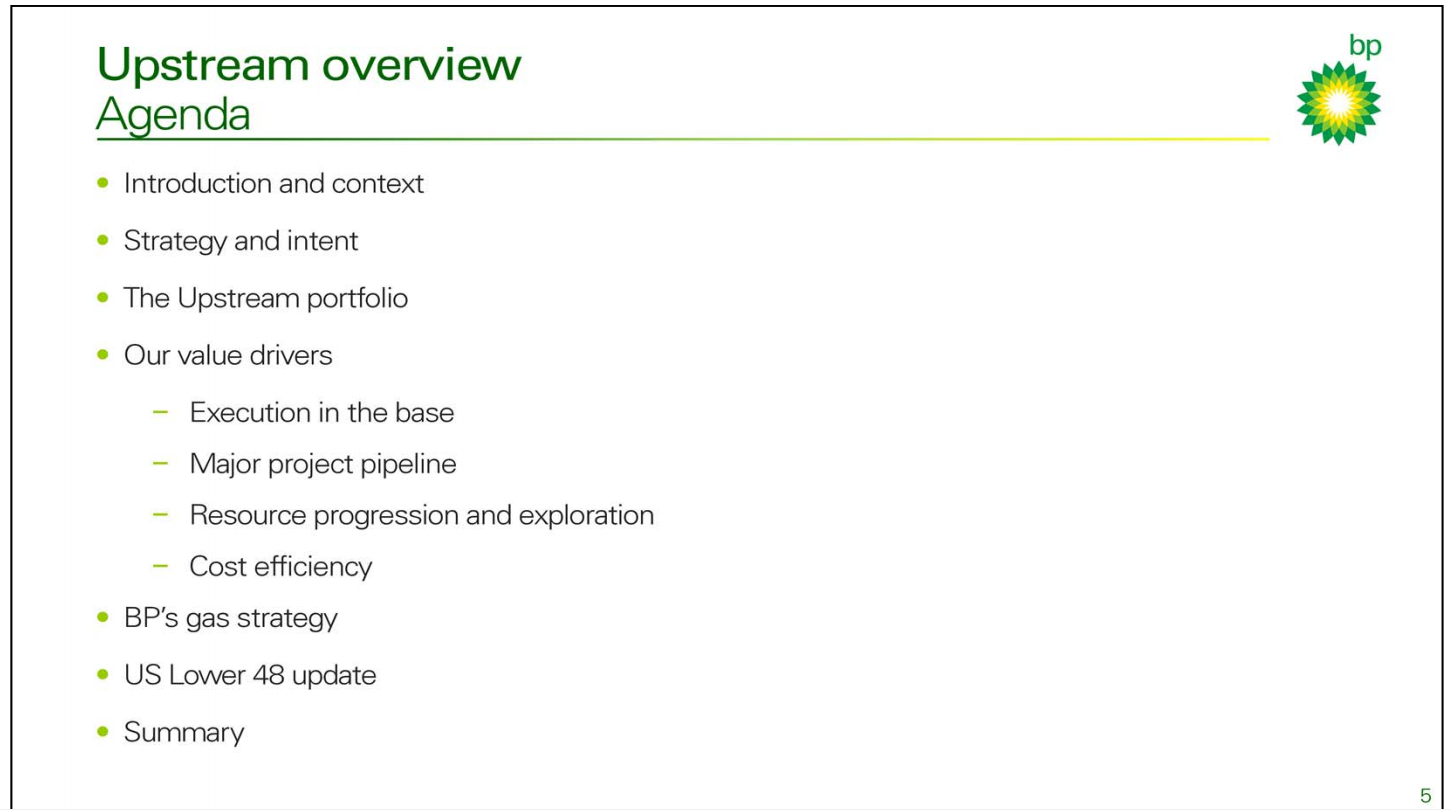 UPSTREAM INVESTOR DAY – BP Plc – slide 4