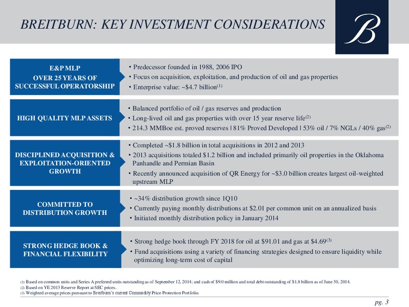 Investor Presentation – Breitburn Energy Partners L.P. – slide 2