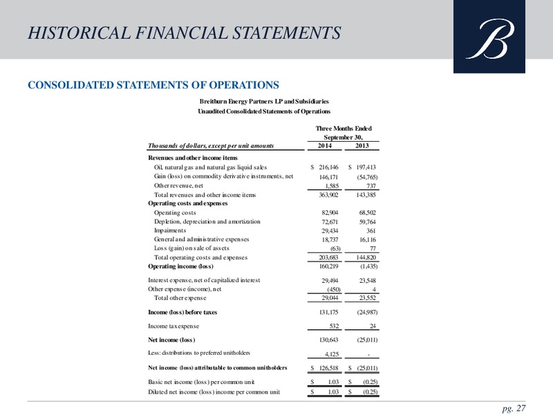 2014 WELLS FARGO ENERGY SYMPOSIUM – Breitburn Energy Partners L.P. – slide 26