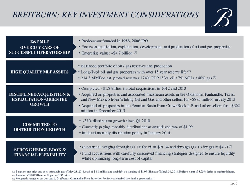 Investor Presentation – Breitburn Energy Partners L.P. – slide 2