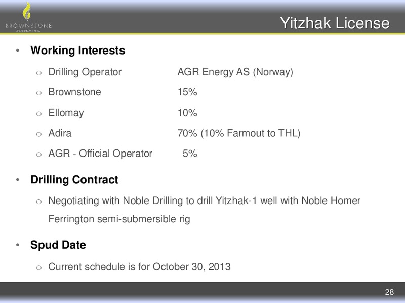 Corporate Update – Brownstone Energy Inc. – slide 27