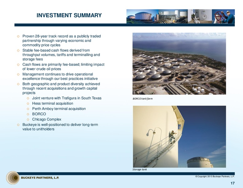 Investor Presentation – Buckeye Partners Lp – slide 16
