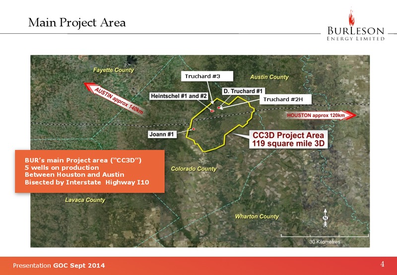 INVESTOR PRESENTATION – Burleson Energy Limited – slide 4