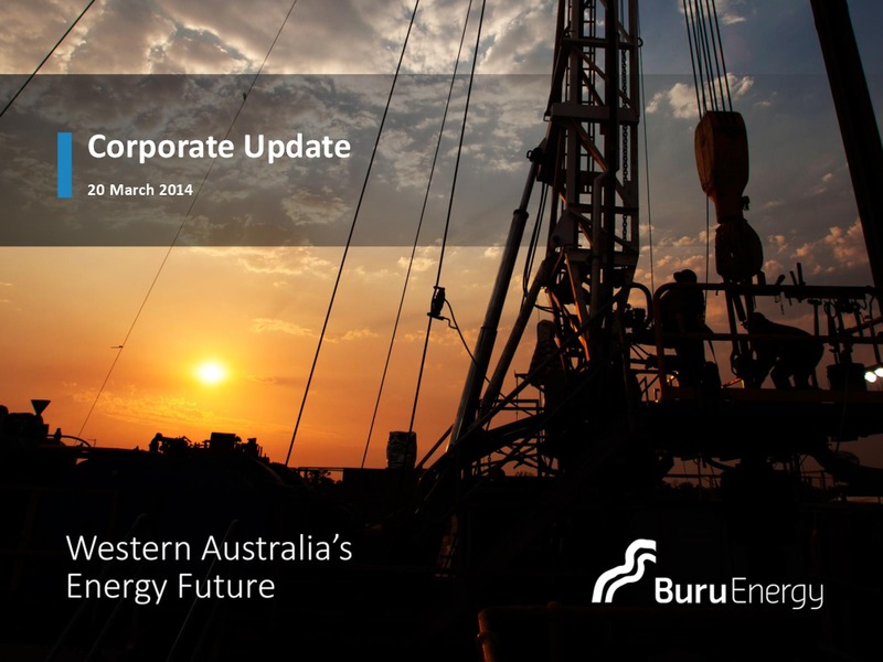Corporate Update – Buru Energy Limited – slide 1